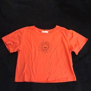ROMWE crop top size SMALL color orange